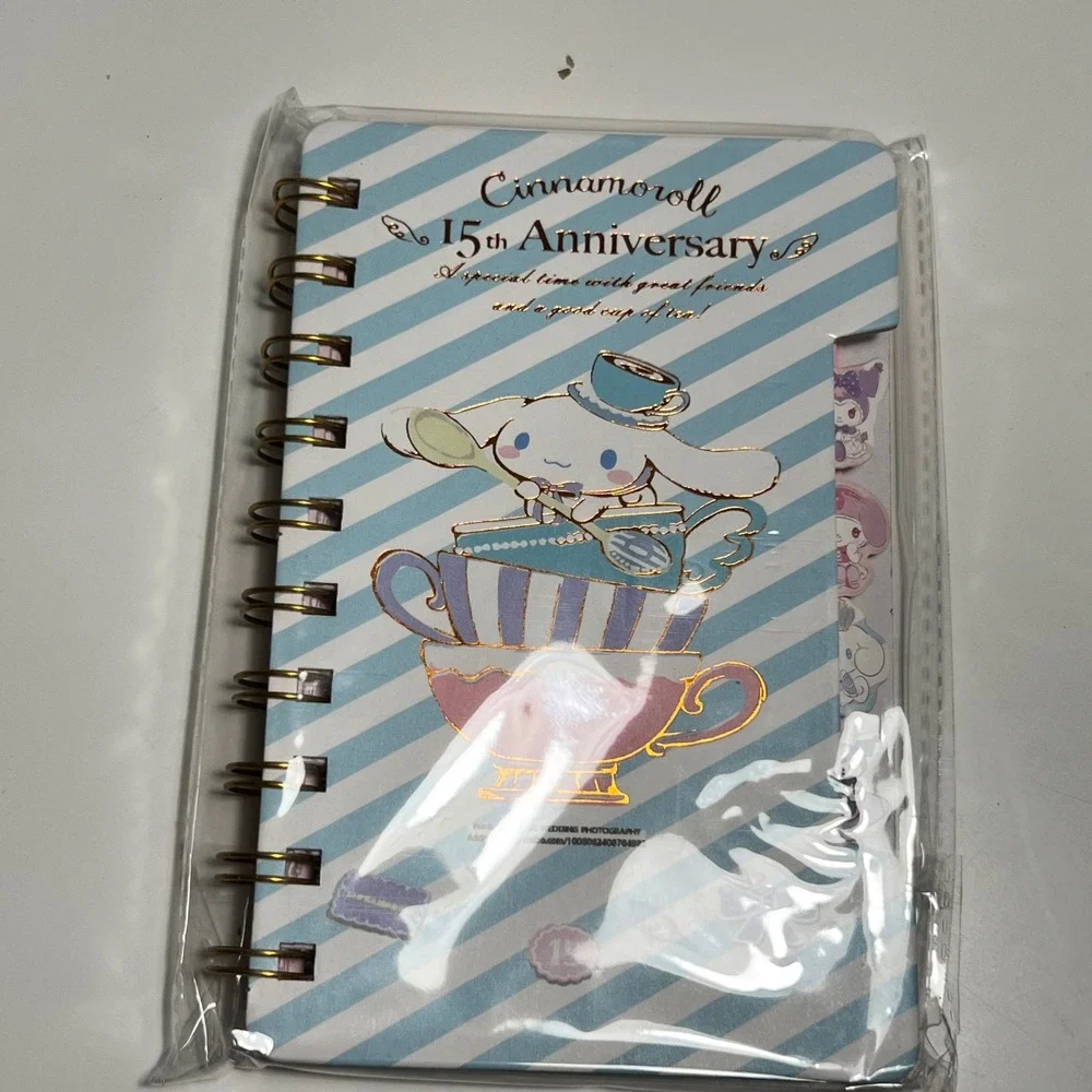 Sanrio Cinnamoroll 15th Anniversary Spiral Notebook Blue Gold Foil Tabs XQ-3503