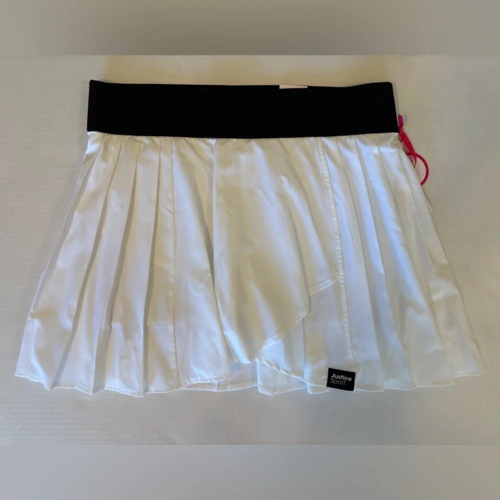 Justice Sport white pleated skort size XL Plus NWT