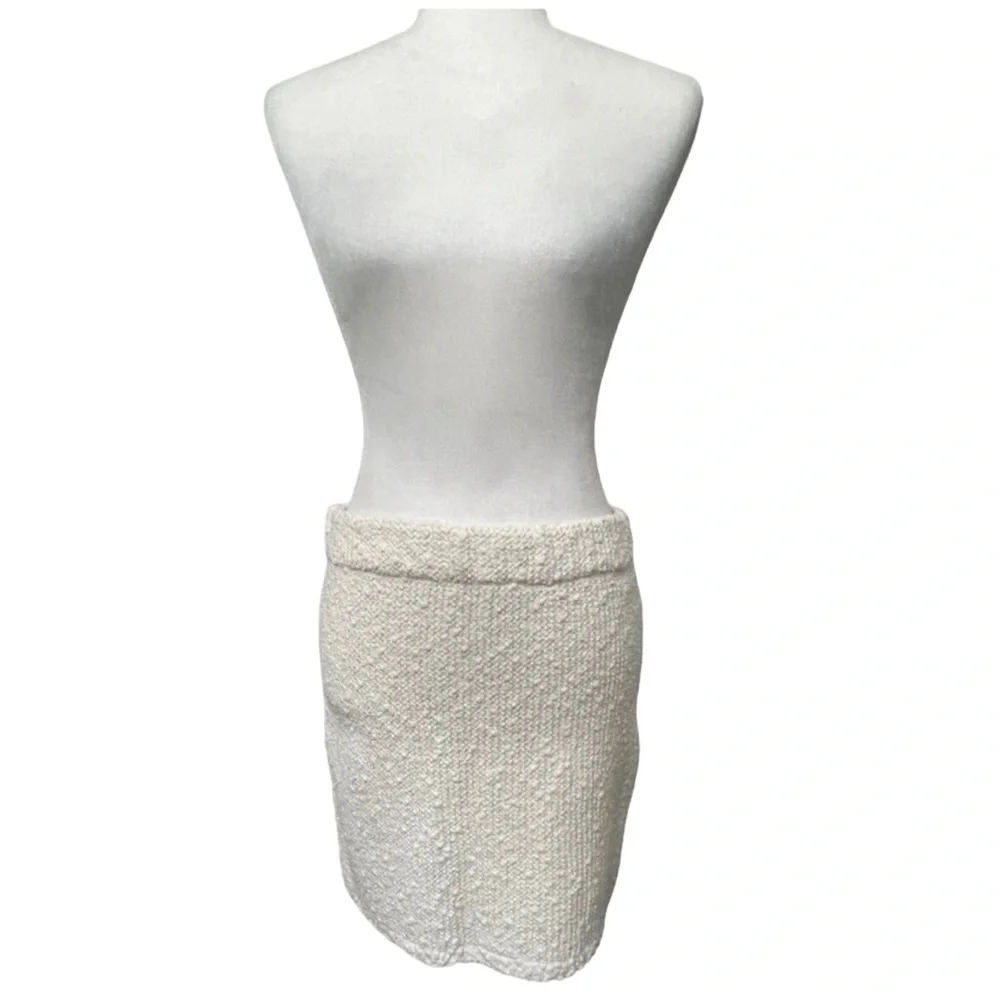 MNG by Mango Off White Light Wash Pull On Mini Skirt - Size Medium
