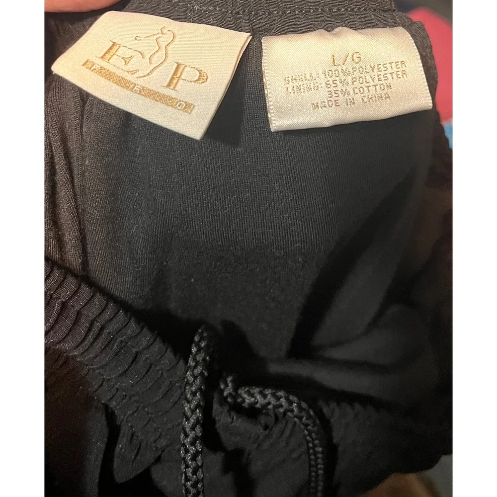 EP Pro Mens L Black Golf‎ Lined Wind Pants Elastic Waist Zippered Cuffs