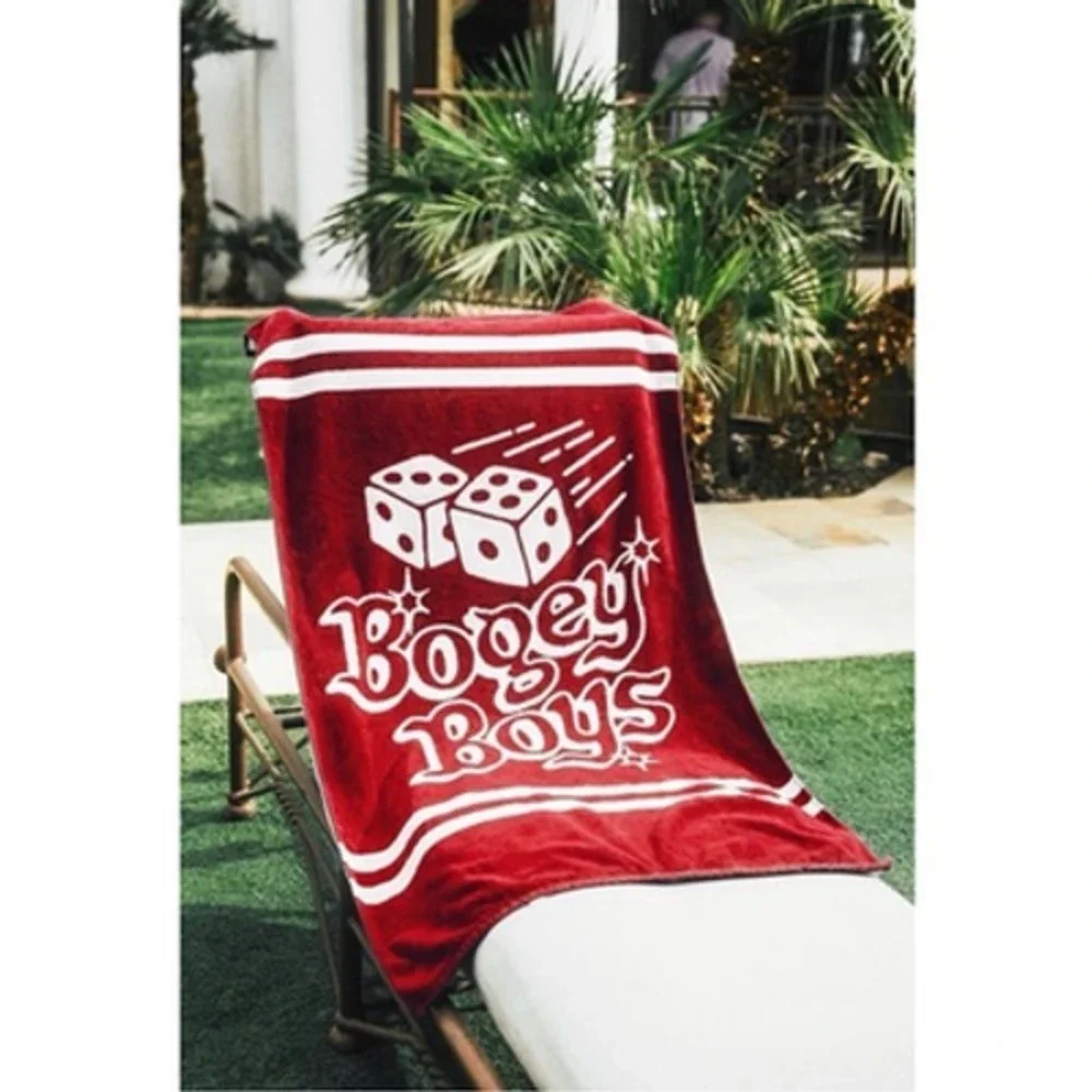 Bogey Boys Macklemore Vegas Pool Towel Red Dice Print Beach Golf Hypebeast 58x30
