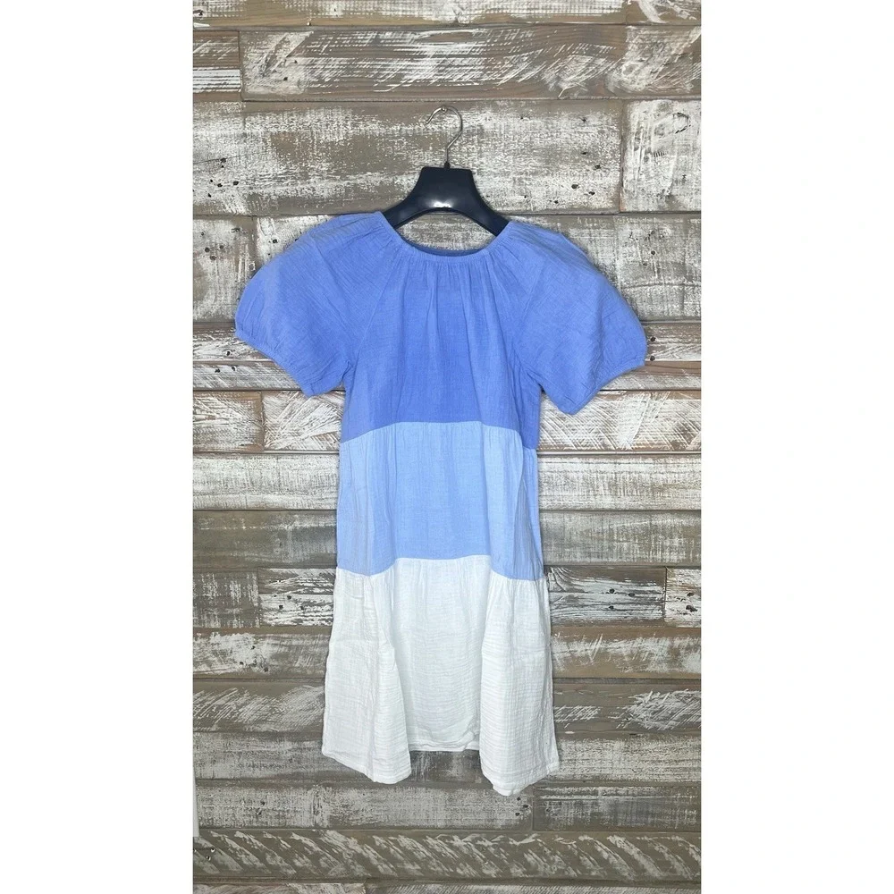 Wonder Nation Summer Kids‎ Dress Size L 10-12 Blue/white