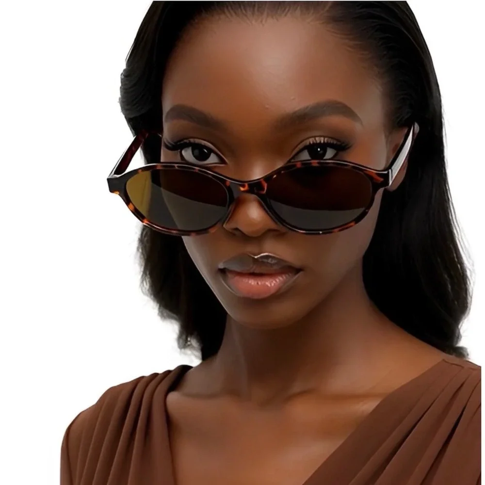Oval‎ Tortoiseshell Sunglasses Brown Lens Fashion Eyewear Women Lentes Mujeres