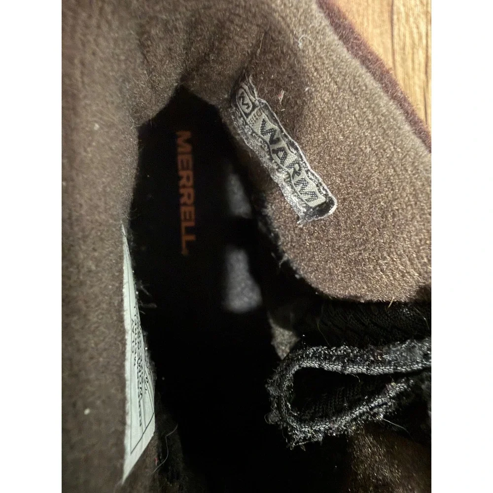 Merrell Thermo Kiruna Mid Zip Waterproof Winter Boots Brown Womens 7.5‎ J035092