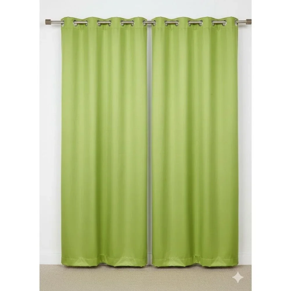 NWOT IKEA‎ MARIAM Curtains 2 Panels Olive Green Grommet Top 100% Cotton Decor