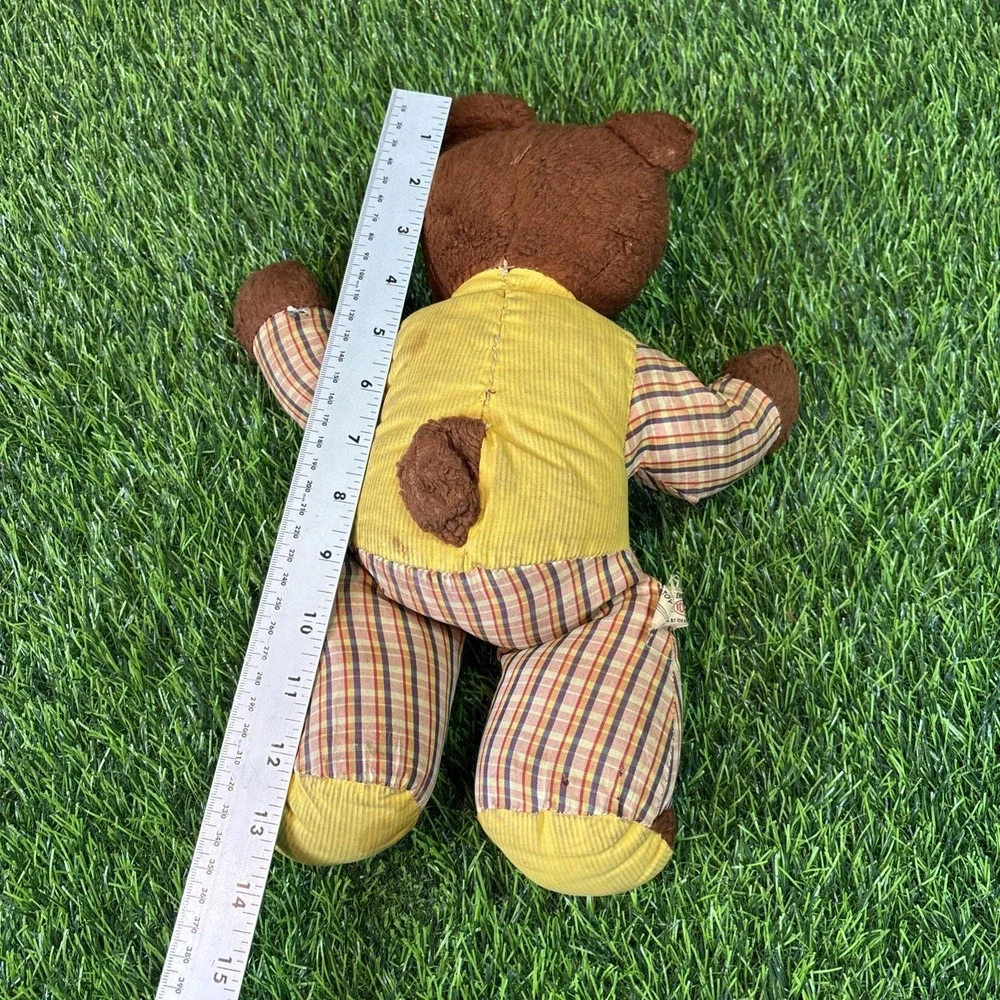 Vintage Ideal Toy Company Teddy‎ Bear It's A Wonderful Toy Plaid Outfit USA