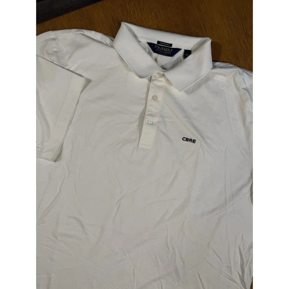 Polo Golf Ralph Lauren Performance Stretch Polo‎ Shirt Men's 2XL White SS Peru