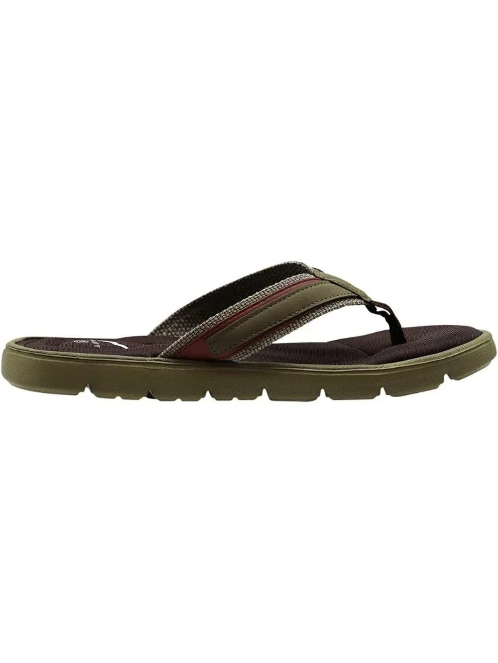 Men's Olive Green Memory Foam Foot Bed Comfort Casual Sandal Slip On Shoes