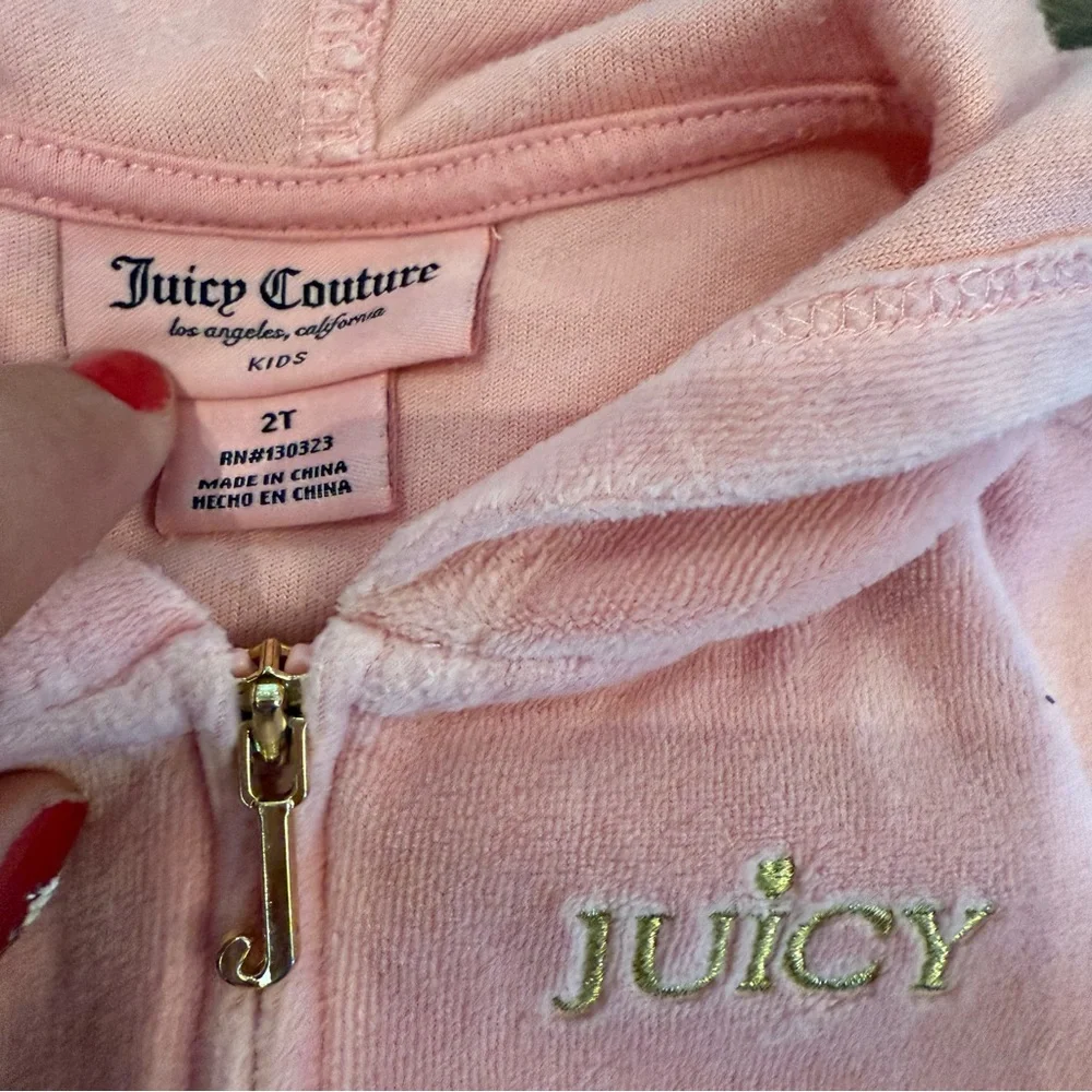 Juicy Couture Toddler‎ Girls Pink Size 2T Velour Long Sleeve Jacket