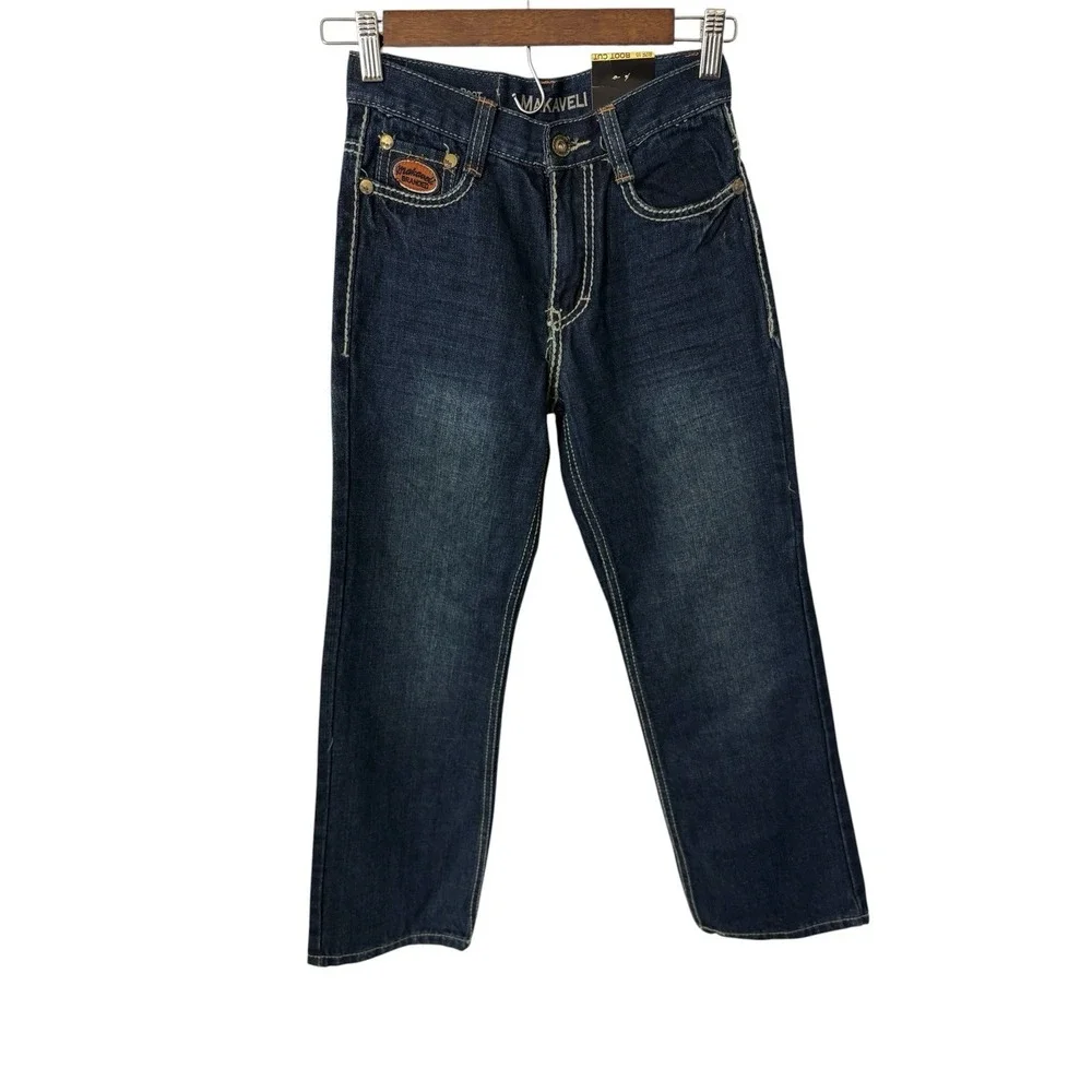 Makaveli Branded Jeans Youth Size 10 Blue Denim New 100% Cotton Bootcut Hip Hop