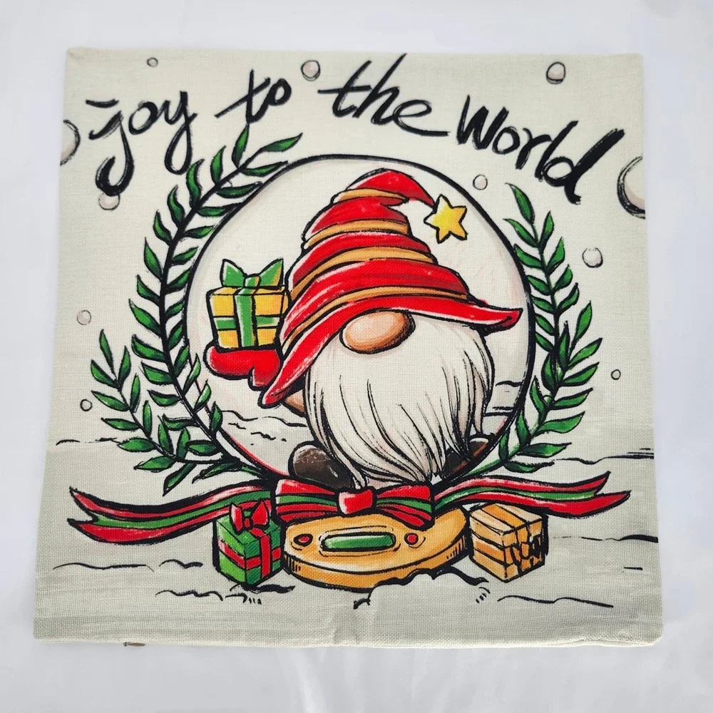 Christmas Gnome Joy to the World‎ Pillow Cover 18