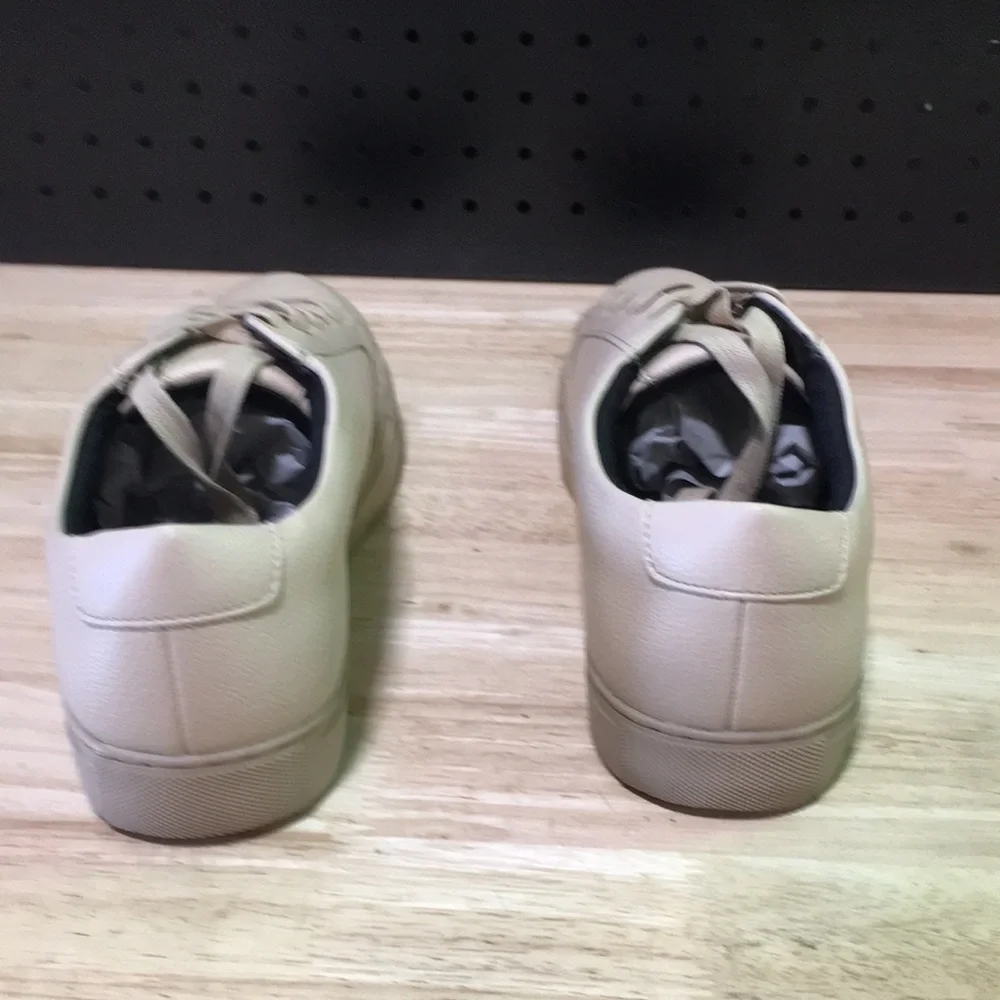 New WB Alfani Men’s Beige Leather Low-Top Sneakers