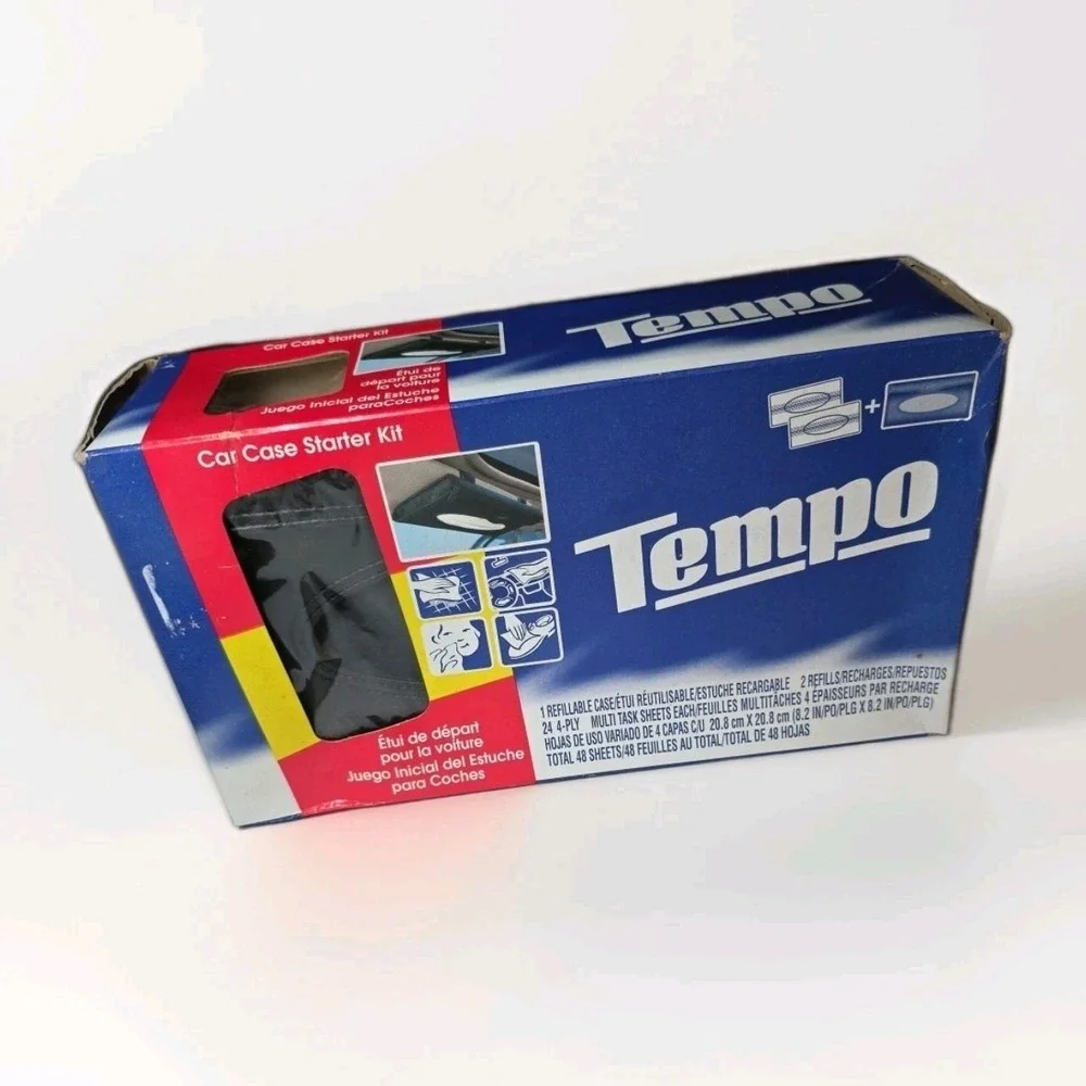 Tempo Car Visor Tissue Holder Car Case Starter Kit 2000 NEW