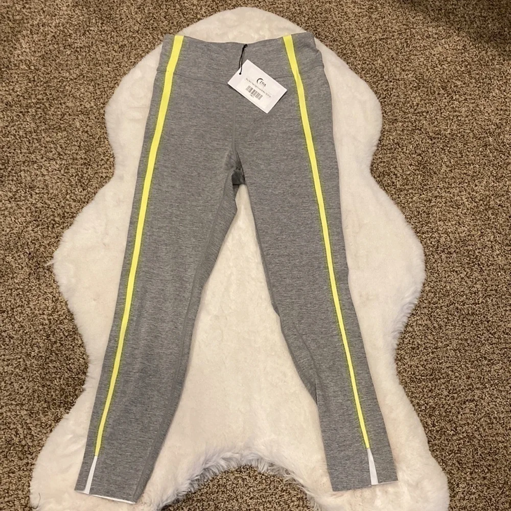 NWT Zyia Gray Neon Tape Light n Luxe Hi-Rise ~ Size 4