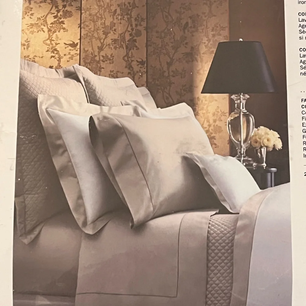 Ralph Lauren Wyatt Vintage Silver Standard Pillow Sham new open package quilted