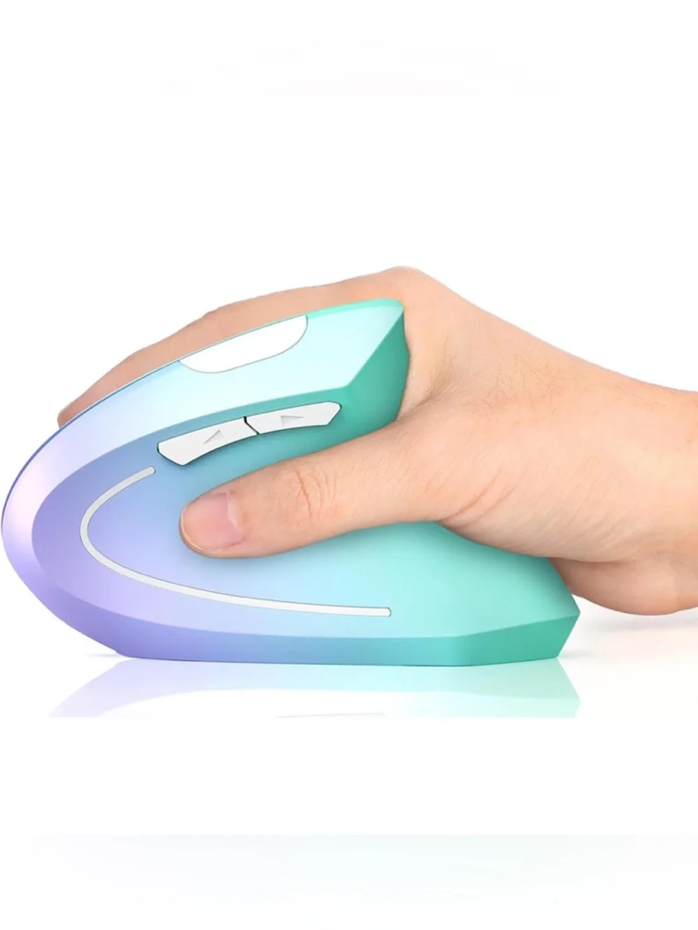Ergonomic Wireless Mouse in Teal and Lavender Gradient