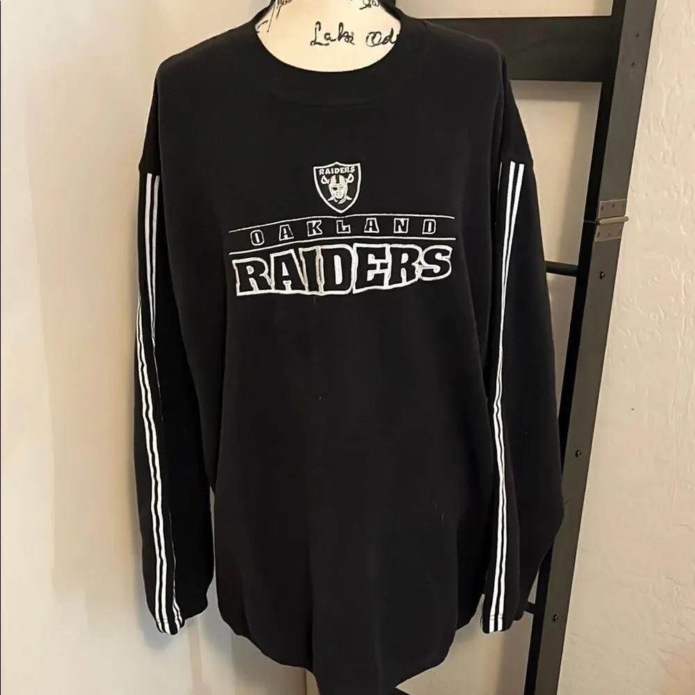 Oakland Raiders Football Black Graphic Casual Pullover Sweatshirt