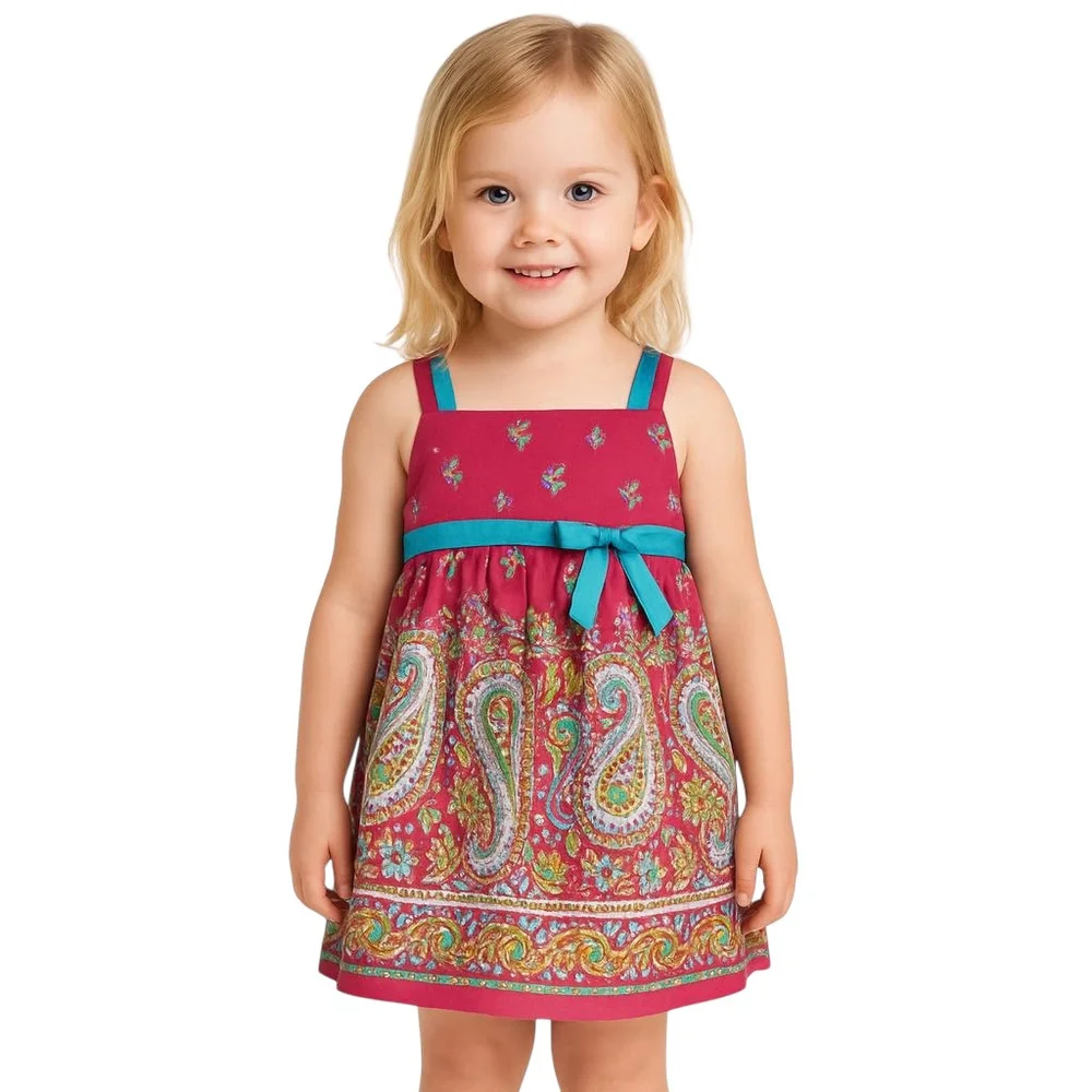 Bonnie Jean A Line Dress Toddler Girls 4T Pink Paisley Sleeveless Casual Summer