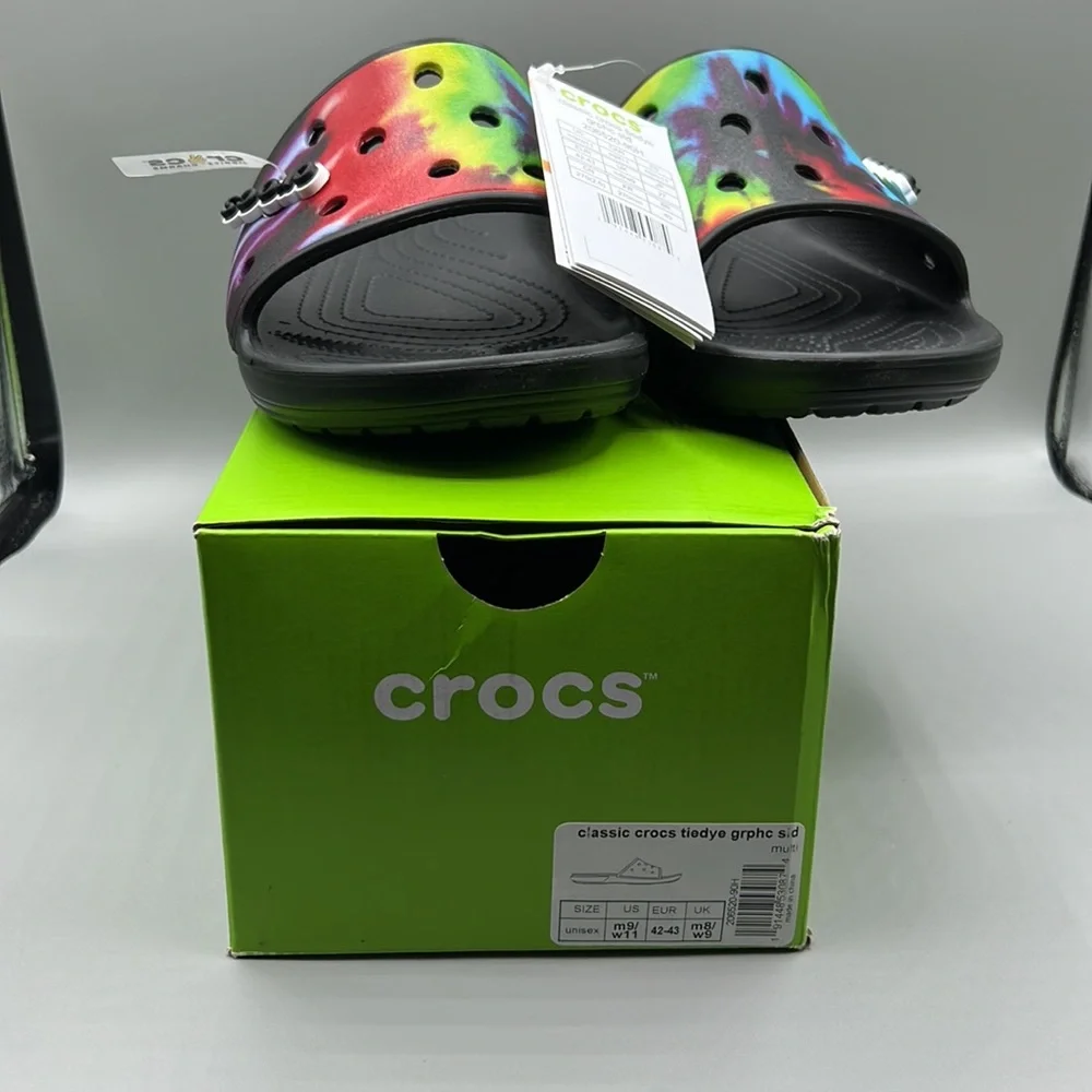 Crocs Unisex Graphic Classic Slide Sandals, Multi, 11 US Women‎ 9 US Men