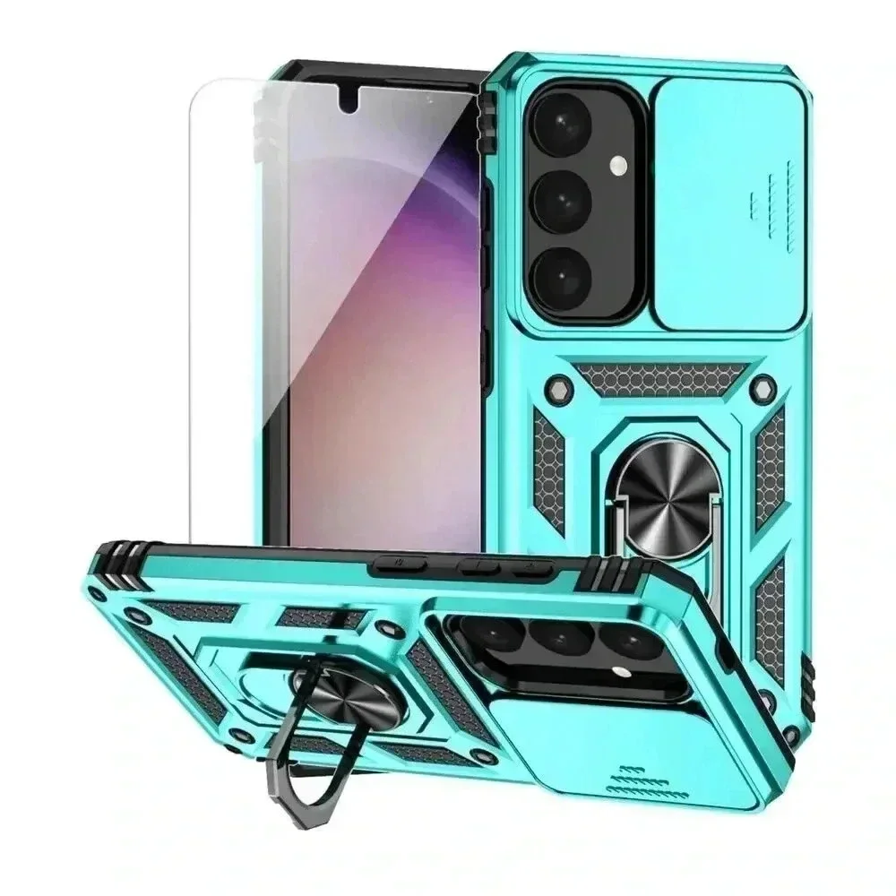 M MAIKEZI Ring Stand Case For Samsung Galaxy‎ S24 Screen Protector Camera Cover