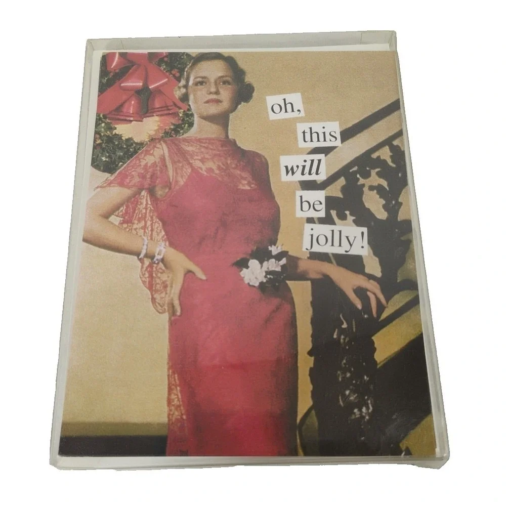 Vintage Style Holiday Christmas Party‎ Funny 10 Invitations 11 Envelopes Humor