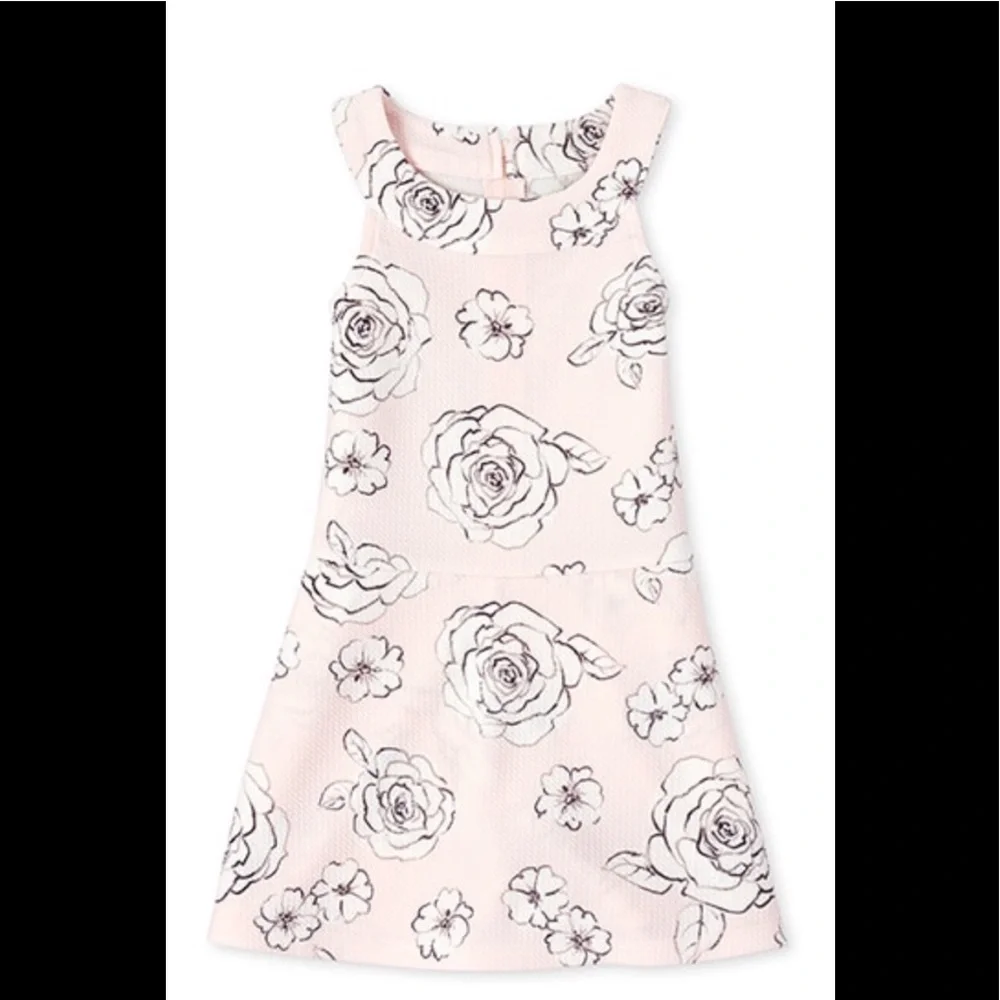 The Children Place pink floral print sleeveless romper size 12