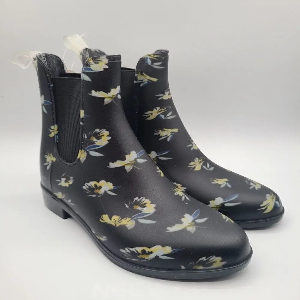 Floral Chelsea Rain Boots Women's Size 7
