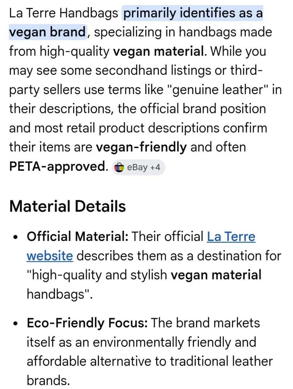 La Terre bag part