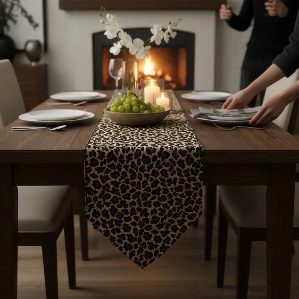 Table Runner Leopard Tapestry Animal Print Long