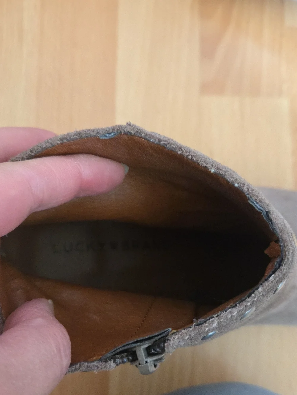Lucky Brand taupe suede