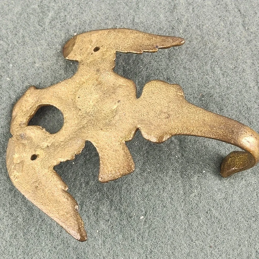 Vintage Solid Brass Eagle Wall Mount Coat Hat Hook