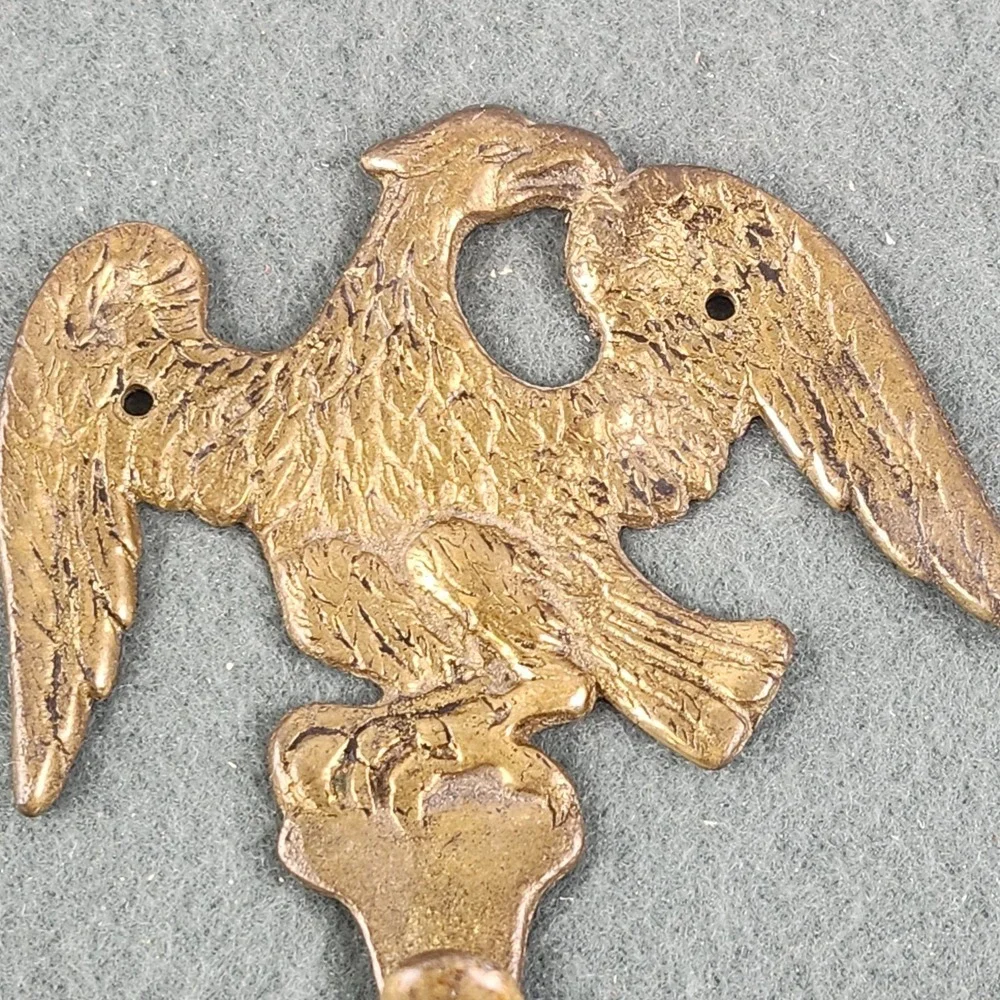 Vintage Solid Brass Eagle Wall Mount Coat Hat Hook