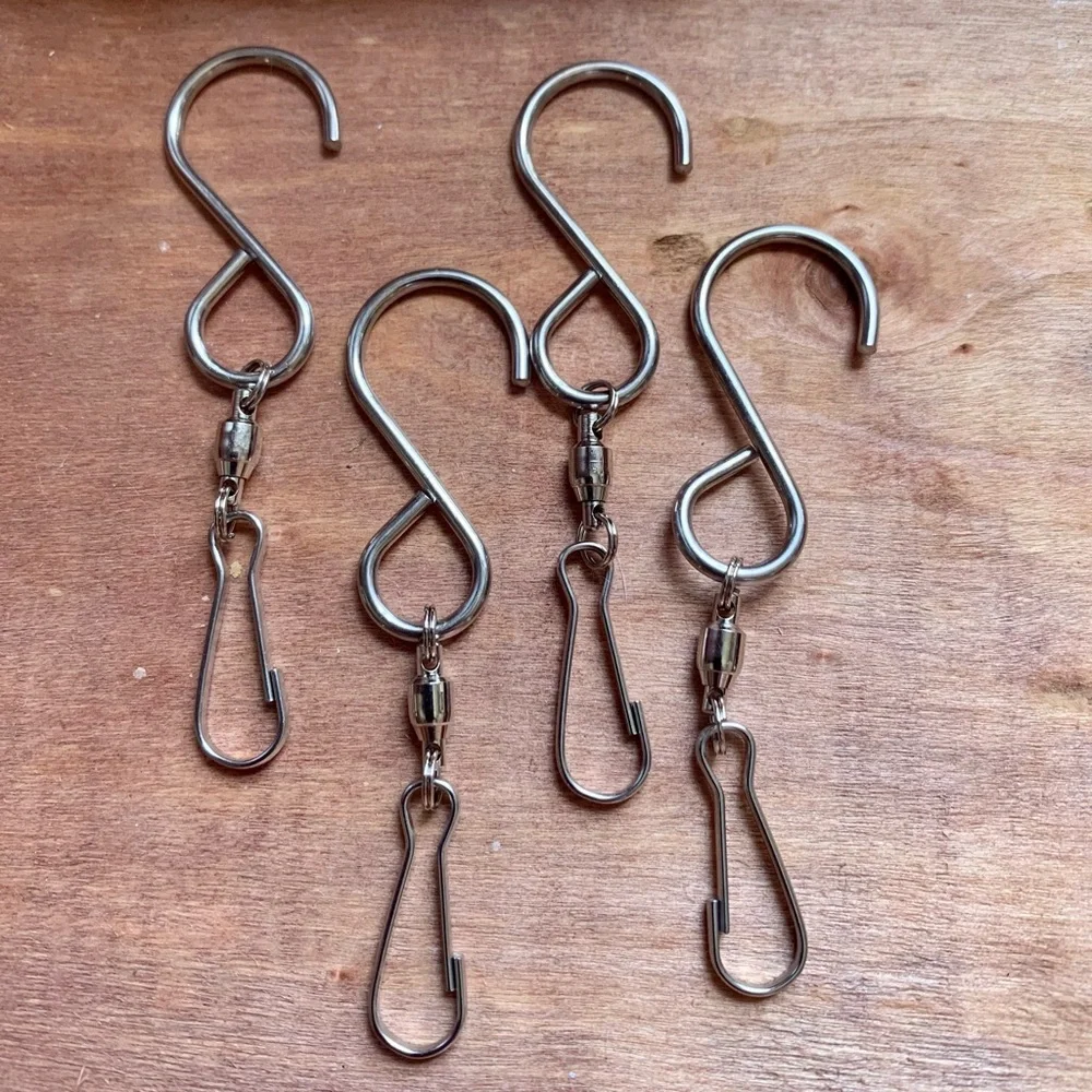 Durable Stainless Steel Swivel Hooks Hanging Wind Chimes Planters Candle Holders