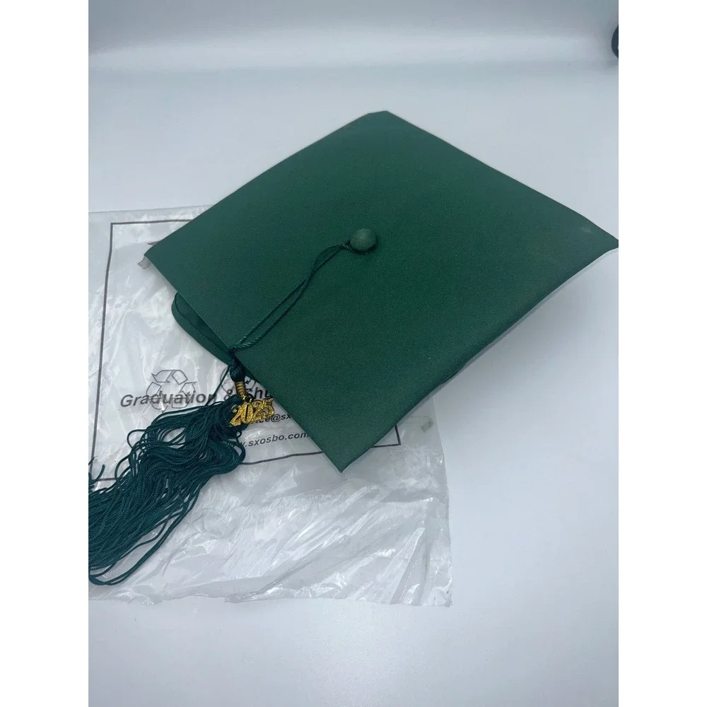 OSBO GradSeason Forest Green Graduation Cap with 2025 Tassel Matte Unisex NEW