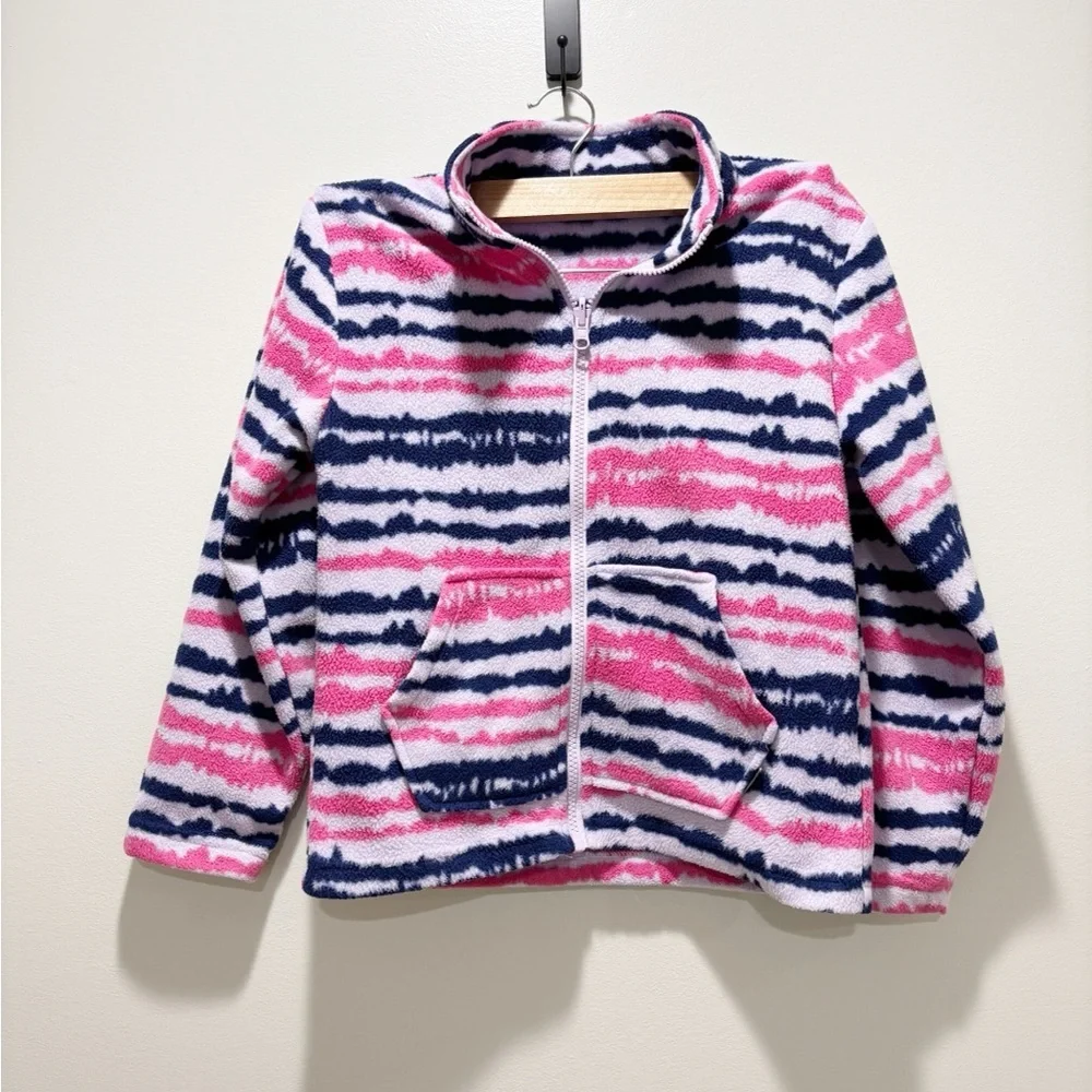Eddie Bauer Kids' Pink and Purple Pattern Fleece Jacket Full Zip Size Small