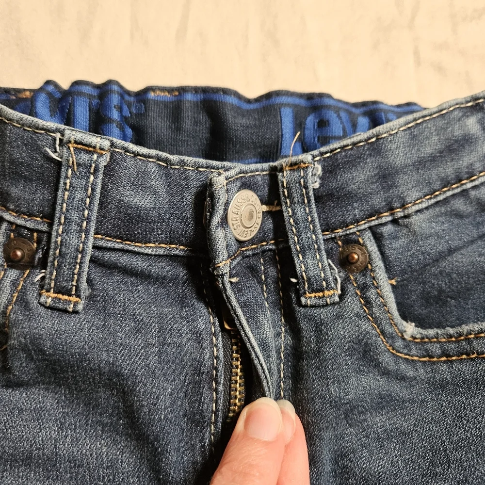 Levi's 512 Jeans Boys Size 5 Regular Blue Denim‎ Adjustable Waist