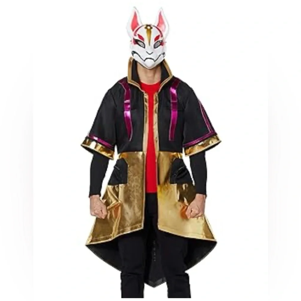 Fortnite . Kids Black and Gold‎ Costume with Mask