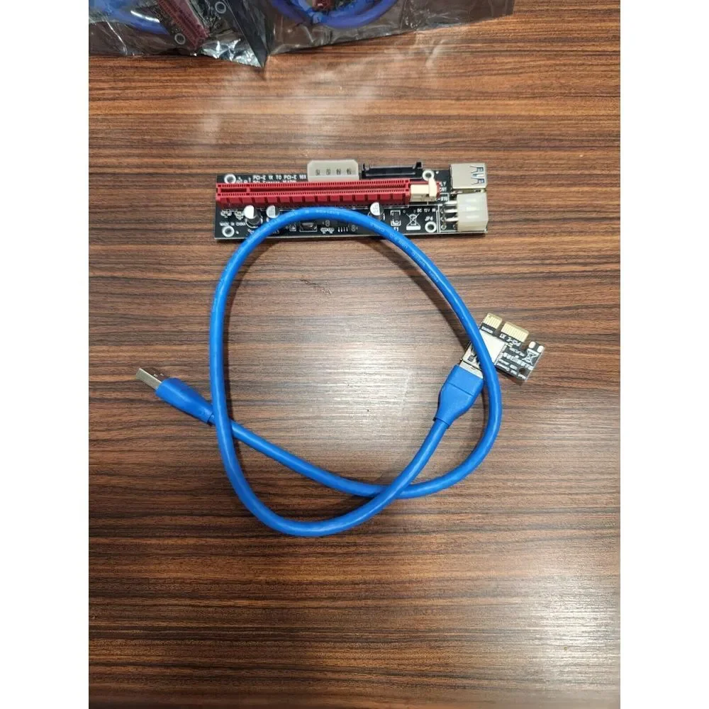 NEW Ubit PCI-E Riser Adapter Card +‎ USB 3.0 Cable -- crypto mining