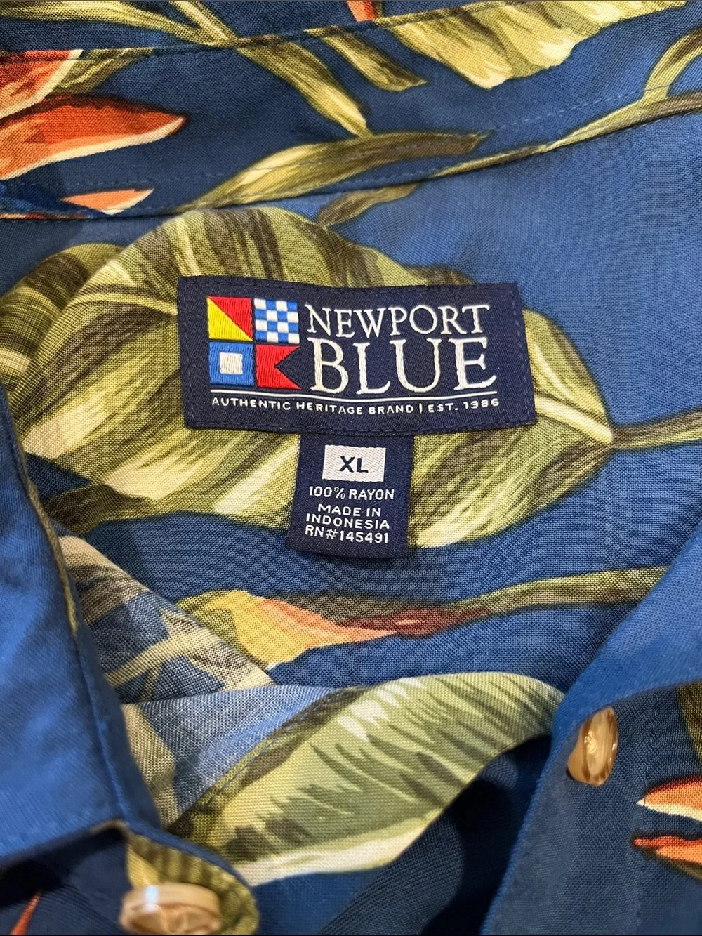 Newport Blue inches button length
