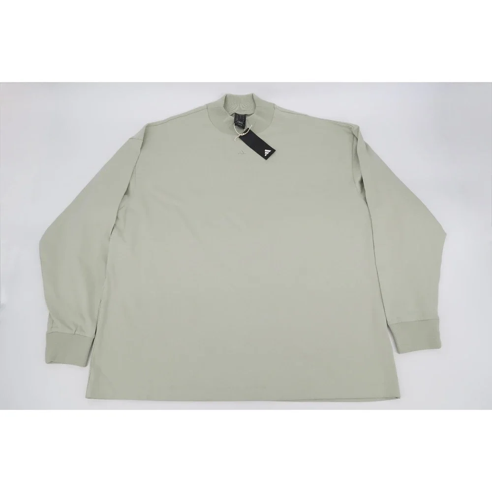 Adidas Mens Medium Halo Green Basketball Long Sleeve‎ Tee T-shirt IA3422 NWT