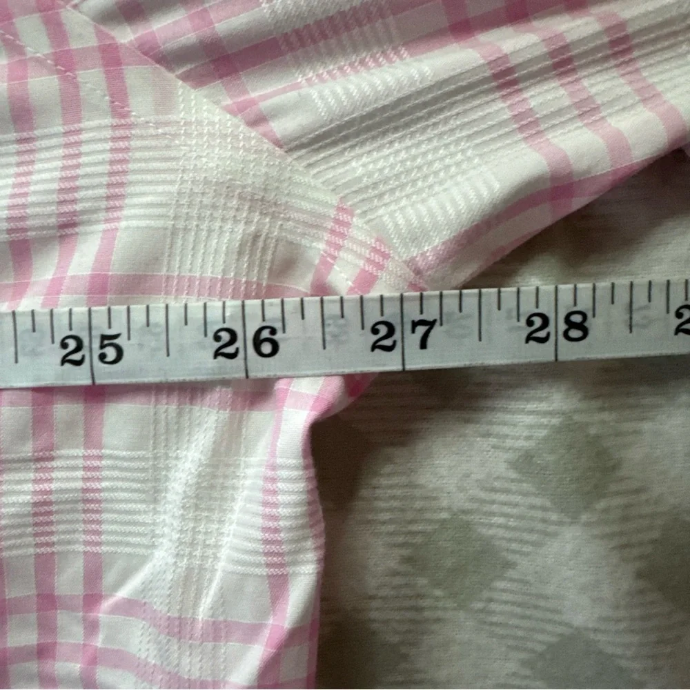 Banana Republic Grant Fit Pink White Gingham Check Shirt XXL 100% Cotton