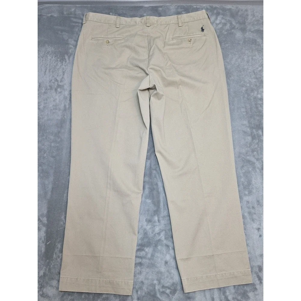 Polo Ralph Lauren Preston Pant 40x30 NWT Vintage Khaki Flat Front Pony On Pocket