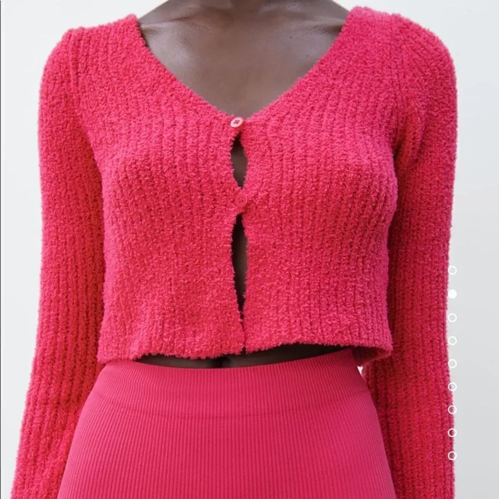 Zara Chenille Fuchsia Cardigan