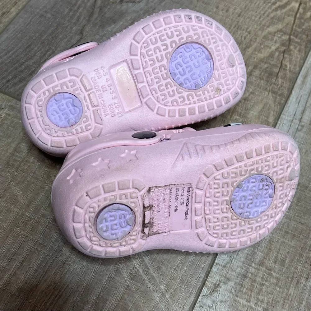 Baby Girl Toddler Pink Magical Unicorn Slip On Clogs Shoes Toddler Baby Size 4-5