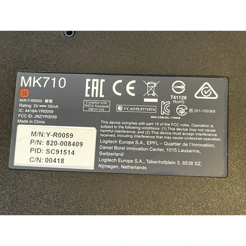 Logitech performance mk710