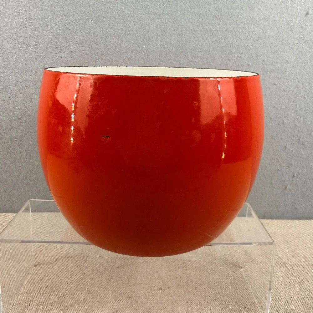 Vintage Dansk Kobenstyle Red Enamel Mixing Bowl France IHQ Jens Quistgaard 7.5