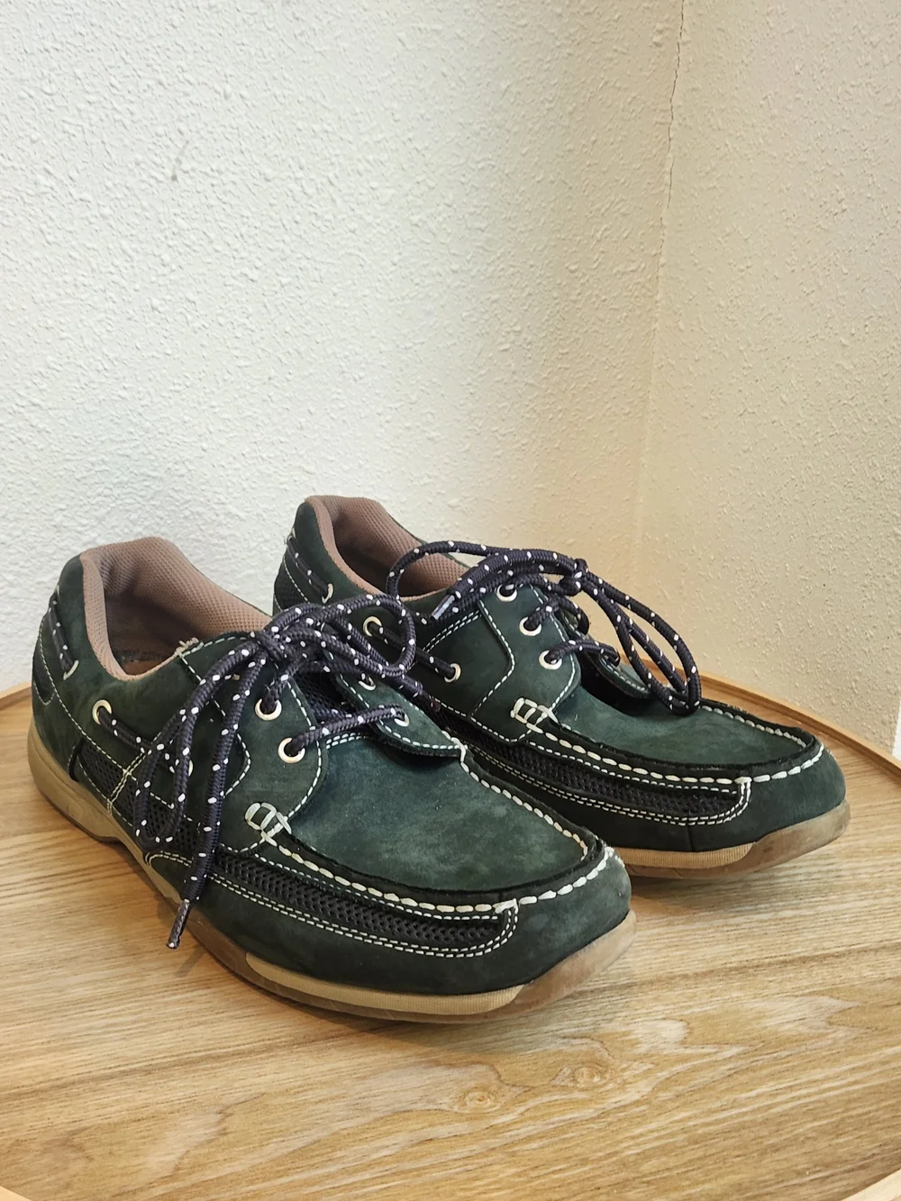 G.H. Bass & Co. Dark Green Suede Boat Shoes Loafers