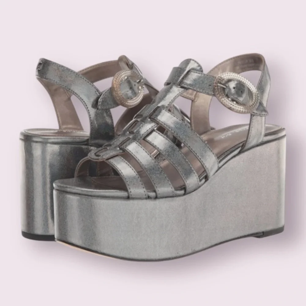 Circus NY by Sam Edelman Golda Platform Wedge Sandal in Iridescent Black