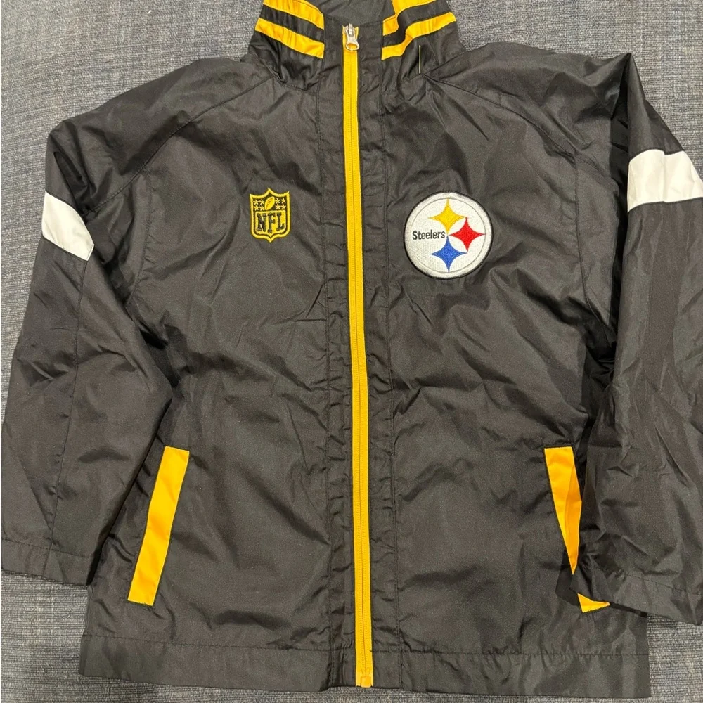 NFL Kids Black and Yellow Rain Jacket Pittsburgh Steelers Size‎ L (7)