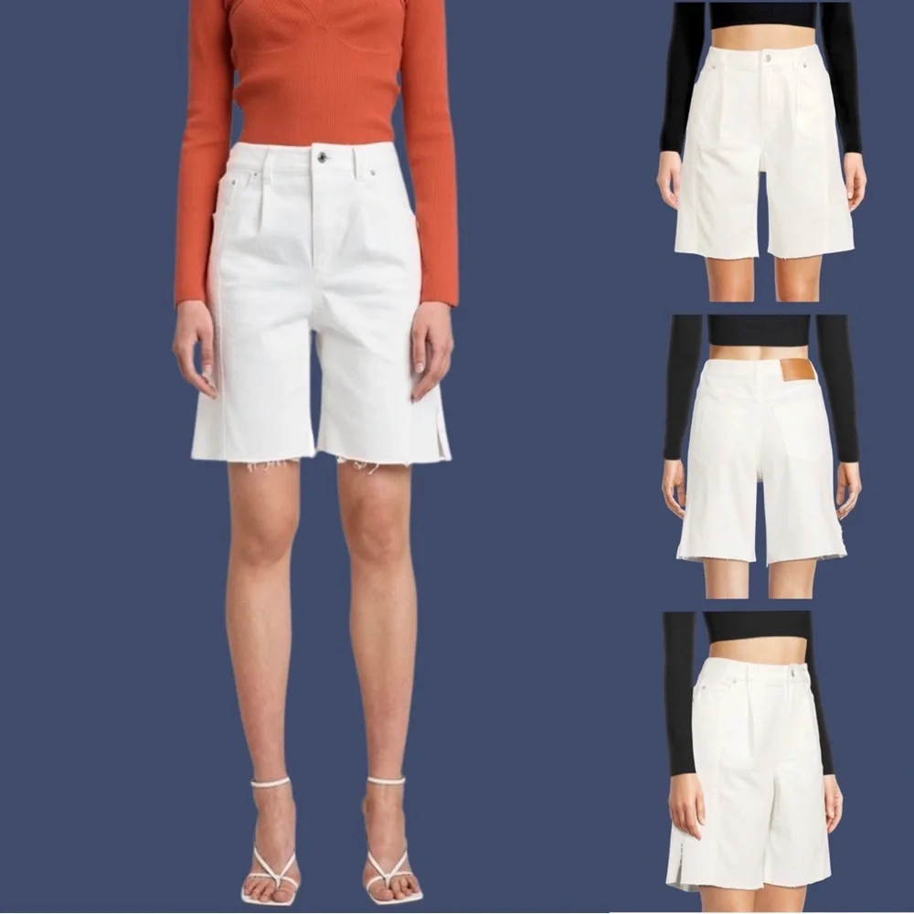 Derek Lam | NWOT Von Frayed Denim Bermuda‎ Shorts